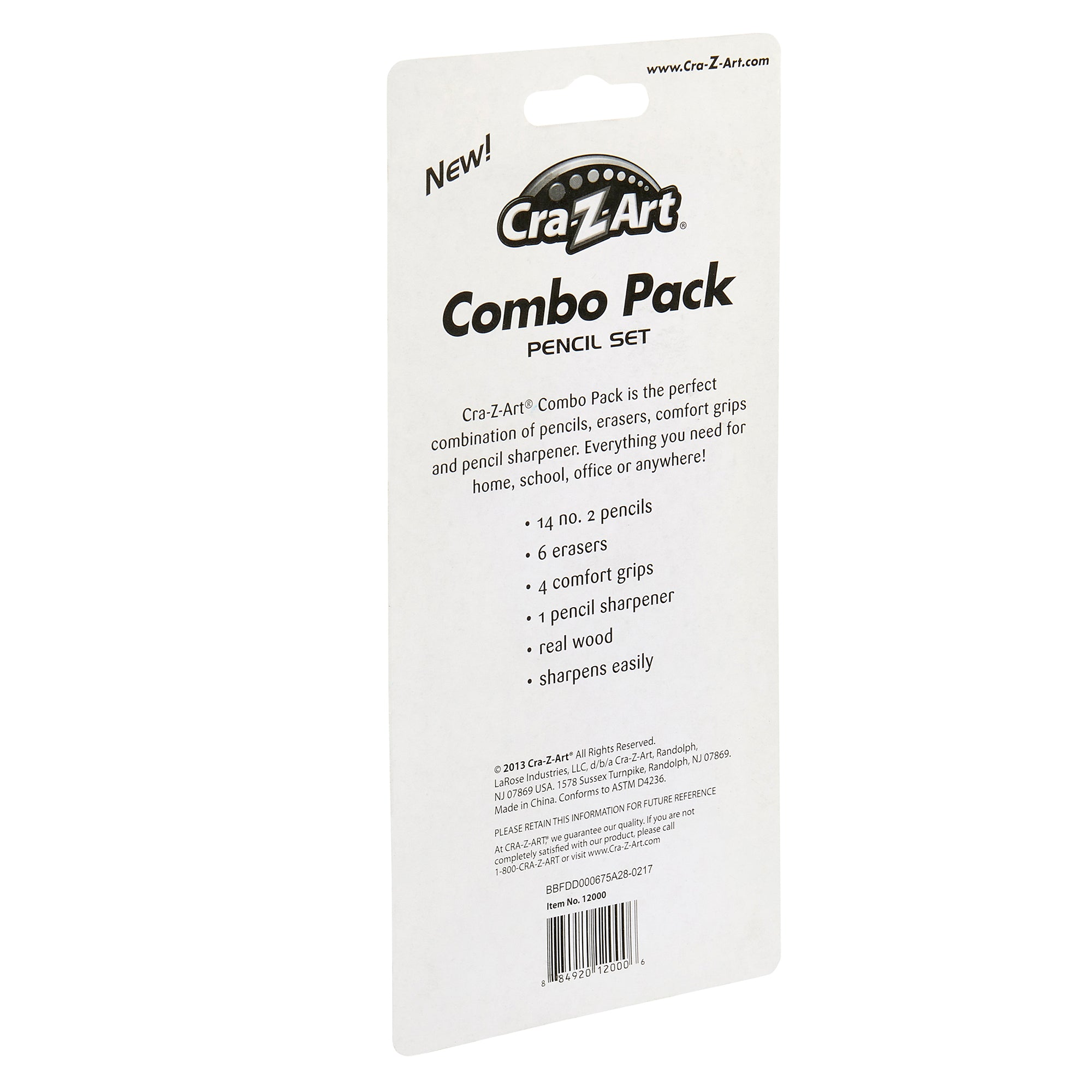 Cra-Z-Art No. 2 Pencil Combo Pack – 25 Piece Set with Erasers, Grips &