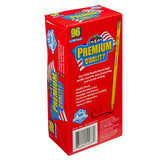 A red box of USA Gold PREMIUM YELLOW 96 Count, labeled "Premium Quality," containing 96 woodcase pencils in yellow. Features and uses are listed on the side.