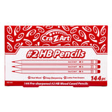 Image of a Cra-Z-Art branded box containing Cra-Z-Art #2 Pencils Dispenser Box 144 Count with latex-free erasers. Box highlights features like easy sharpening and real wood pencils.