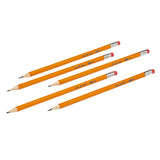 Four Cra-Z-Art #2 Pencils Dispenser Box 144 Count with erasers are laid out against a white background.