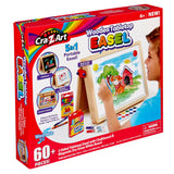 A boxed Cra-Z-Art 16 x 12 inch Wooden Tabletop Easel: 5-in-1 Creativity Station with Complete Art Supplies!, featuring 5-in-1 functions with over 60 pieces, including a chalkboard, dry erase board, paints, brushes, and more. For ages 6 and up.