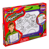 The image shows an Original Magna Doodle in its packaging, featuring illustrations of a space theme and a smiling child holding the drawing toy. Suitable for ages 3 and up.