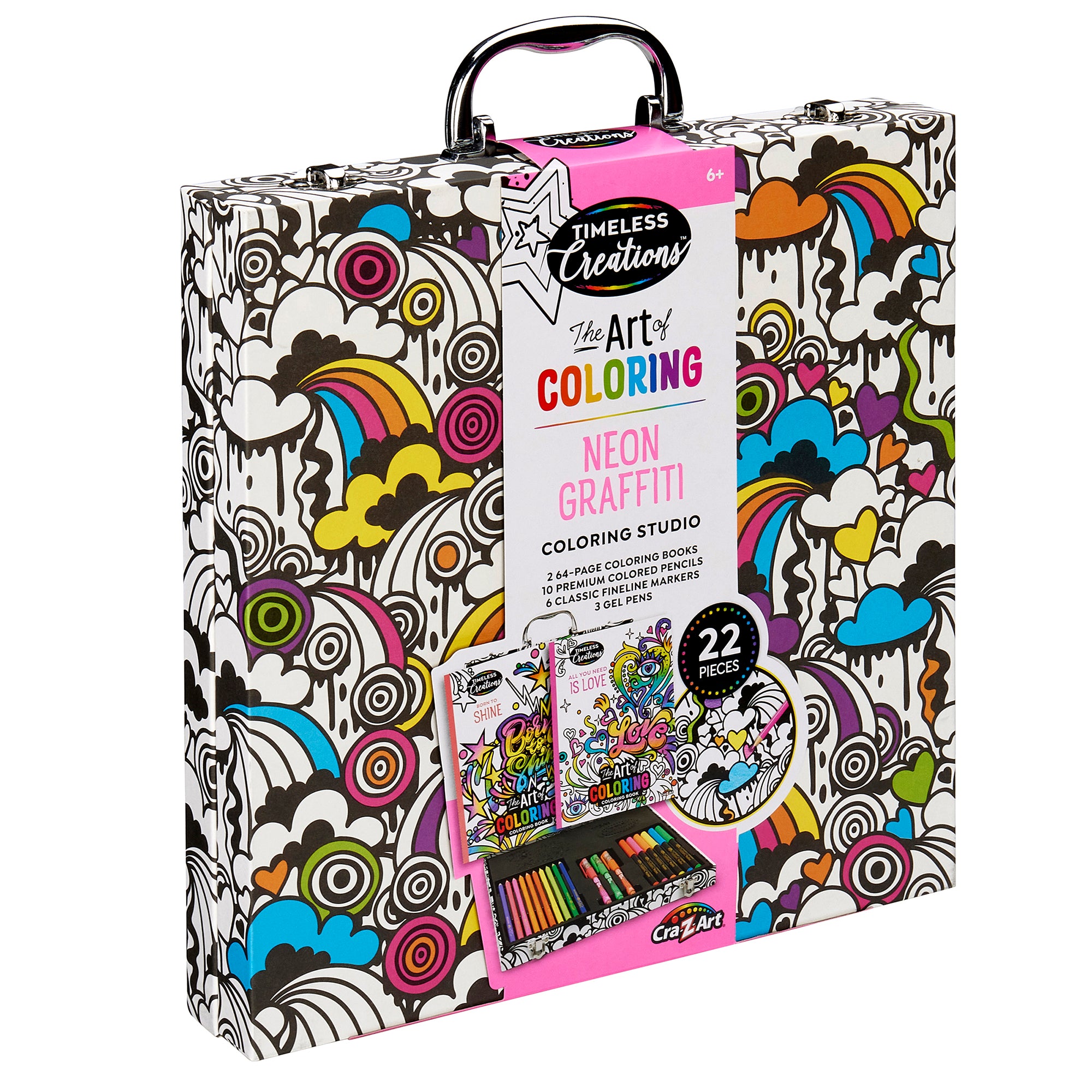 Timeless Creations Neon Coloring Case Art Set – Cra-Z-Art