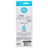 A box of Palmer Paint Acrylic Peal Paint 6 count .75oz Jars: Beautiful Colors for Precision Painting and Versatile Creativity! featuring 6 colors, described as permanent, non-toxic, and water-reducible. The box mentions various uses including home decor and crafts.