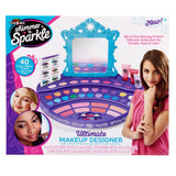 Cra-Z-Art Shimmer 'n Sparkle Real Ultimate Make Up Designer kit featuring a mirror, various makeup items, and images of two young girls on the packaging. Suitable for ages 8 and up.