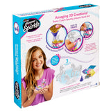A box of Shimmer 'n Sparkle Sparkling Unicorn Sand Art Creations featuring unicorn-shaped molds, tools, and sand for creating colorful art. The packaging shows a girl holding a finished unicorn sand art creation.