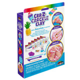 Box containing the Cra-Z Crackle Clay, featuring colorful clay, tools, and accessories for creative crafting. The packaging displays examples of clay creations and lists included contents.