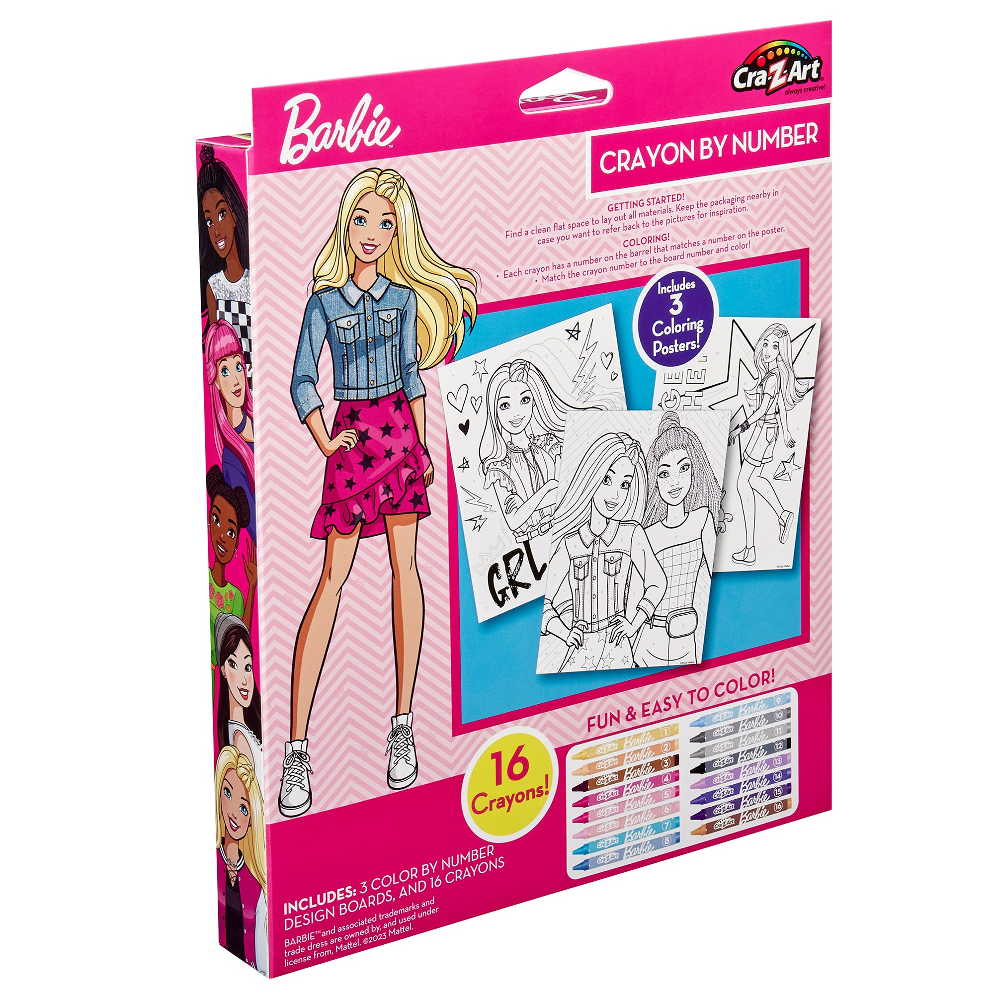 Cra-Z-Art Barbie Color by Number Crayon Set