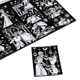 A Disney Frozen 2 Fuzzy Poster Jumbo Pad and a separate sheet feature black and white outlines of characters in various scenes. One character is building a snowman on the separate sheet. Text reads "Born to Lead.