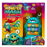 The image shows the packaging of the "Cra-Z-Art Monster Mash Board Game - Test your skills at matching!" by Cra-Z-Art. It features colorful monsters and a tagline that reads, "It's Fun & Educational!" The game is for ages 4 and up.
