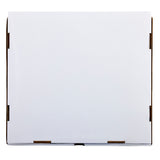 A closed, plain white cardboard box shown from the top, with visible brown edges and sealed flaps, labeled "Cra-Z-Art Crayon 16 color 800 Count.