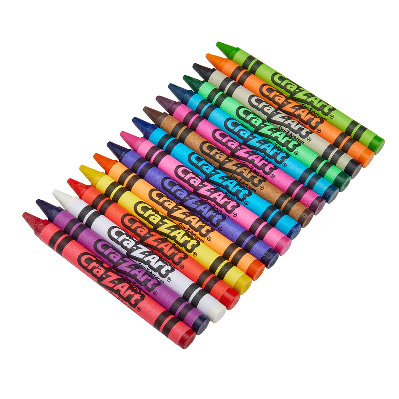 A set of Cra-Z-Art Crayon 16 color 800 Count arranged in two neat rows.