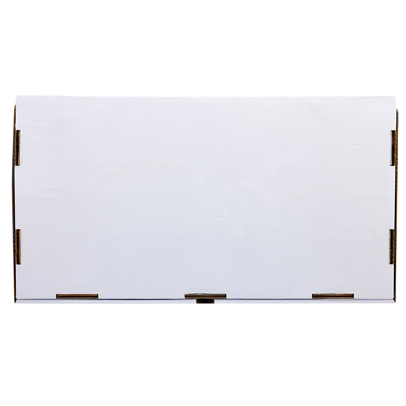 A plain, closed, white cardboard box of Cra-Z-Art Washable Markers Broadline 16 color 256 count is shown against a white background. The box has brown edges and appears to be made from corrugated cardboard.