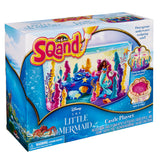 Box containing The Little Mermaid Sqand Castle Playset, featuring an underwater sculpting sand kit with a castle theme and accessories for children aged 6 years and up.