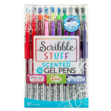 A pack of Scribble Stuff 30 Count Scented Gel Pens Blooming Florals containing 30 pens in various colors. The package highlights three scents: Blooming Time, Citrus, and Sea Breeze.