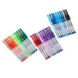 Three sets of Scribble Stuff 30 Count Scented Gel Pens Blooming Florals arranged diagonally: orange to green, red to violet, and light to dark blue.