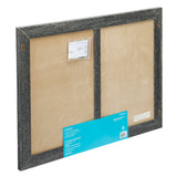 A Board Dudes Combo Board Distressed Wood 17x23 INCH with two compartments, viewed from the back. It has a small label and a packing slip attached.