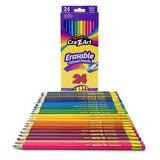 Cra-Z-Art Erasable Colored Pencils with Erasers, 24 Colors, Pre-Sharpened, Ages 3+