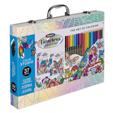 Estuche para colorear Timeless Creations, juego de 37 piezas, libros para colorear con marcadores y lápices de colores