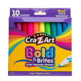 Cra-Z-Art Bold & Brites Super Washable Broad Line Markers, 10 Colors, 2 Pack (20 Markers)