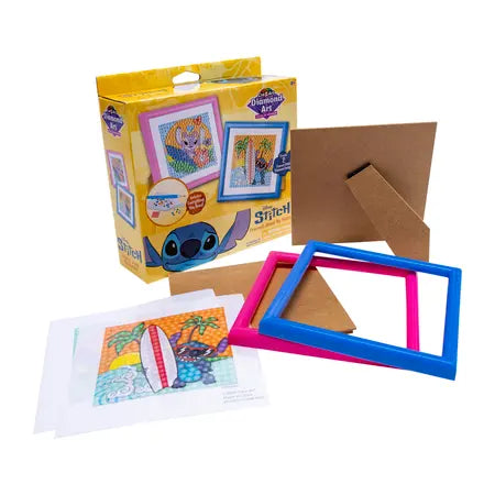 Cra-Z-Art Disney Stitch Diamond Art Jewel By Number Kit, 2 Framed Designs, Ages 8+