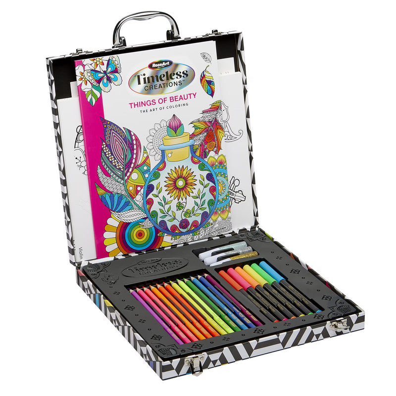 RoseArt Timeless Creations 3D Pop Posters Art Set & Case, 52 Pieces, Ages 6+