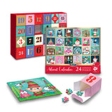 Experience the magic of the season with the RoseArt-Holiday Advent Calendar, featuring 24 individual puzzle compartments decorated with charming holiday-themed images. Assemble a delightful elf scene piece by piece as you count down to Christmas.