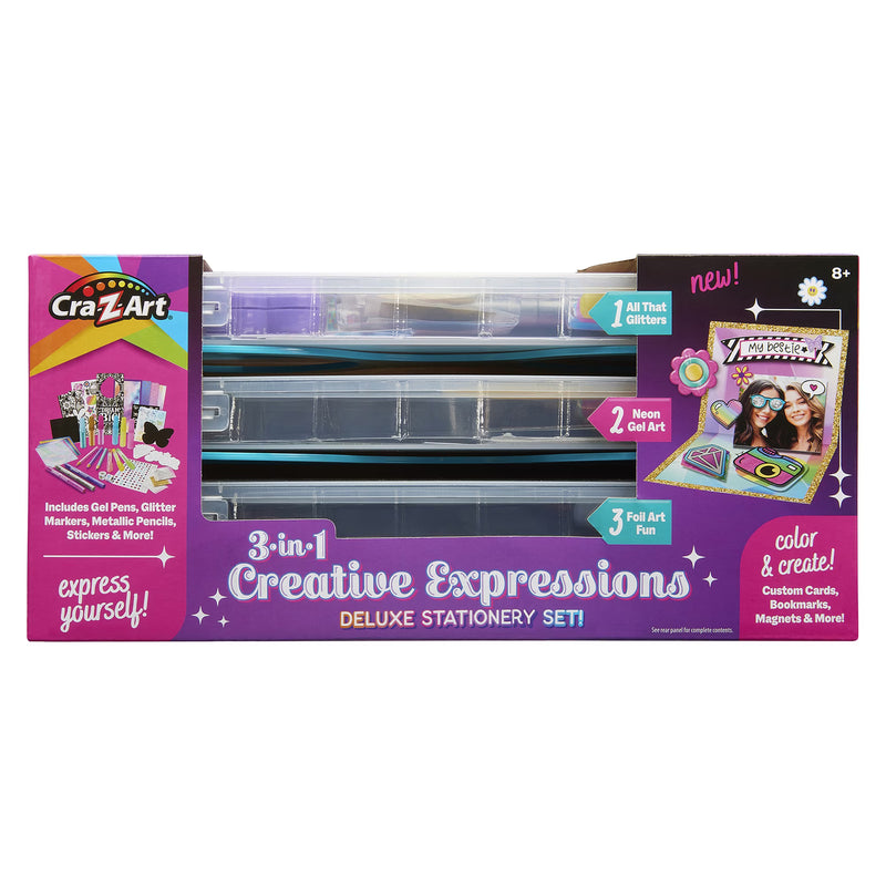 Cra-Z-Art 3-in-1 Creative Expressions Deluxe Stationery & Craft Set, Ages 8+