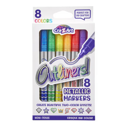 Cra-Z-Art Outliners Metallic Markers, 8 Colors, Two-Color Effect