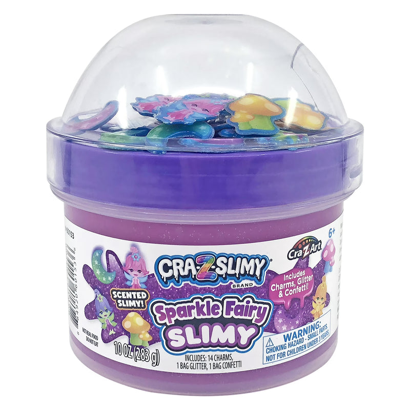 Cra-Z-Slimy Sparkle Fairy Purple Glitter Slime with Charms for Kids, Ages 6+