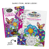 Cra-Z-Art Timeless Creations Fabulous Florals Adult Coloring Book, 64 Floral Designs