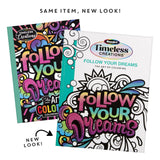 Cra-Z-Art Timeless Creations Follow Your Dreams Adult Coloring Book, 64 Intricate Designs for Adults & Teens
