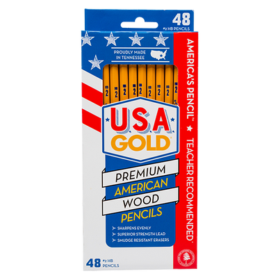 The Write Dudes U.S.A. Gold Pencils 48ct