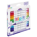Cra-Z-Art Flip It 12-Count Dual-Tip Acrylic Markers, Brush & Fine Tips