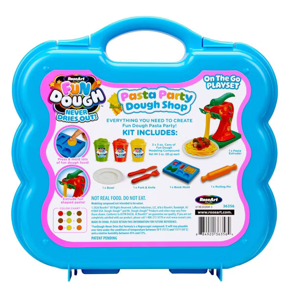 RoseArt Fun Dough Pasta Party Dough Shop On The Go Playset | Non-Toxic Toy (Ages 3+)
