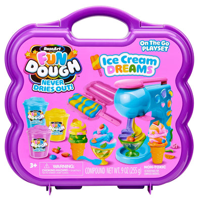 RoseArt Fun Dough Ice Cream Dreams On The Go Playset | Non-Toxic Modeling Clay Toy (Ages 3+)