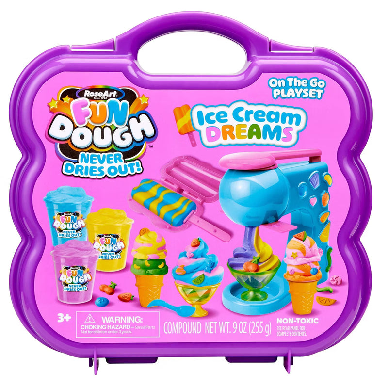 RoseArt Fun Dough Ice Cream Dreams On The Go Playset | Non-Toxic Modeling Clay Toy (Ages 3+)