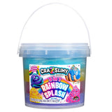 Cra-Z-Slimy 5-in-1 Rainbow Splash Slime Bucket (38 oz) | Premade Slime & Mix-Ins Set (Ages 6+)