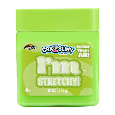 Cra-Z-Slimy I’m Stretchy Neon Green Slime for Kids, Super Stretchy Sensory Slime, 10 oz Jar