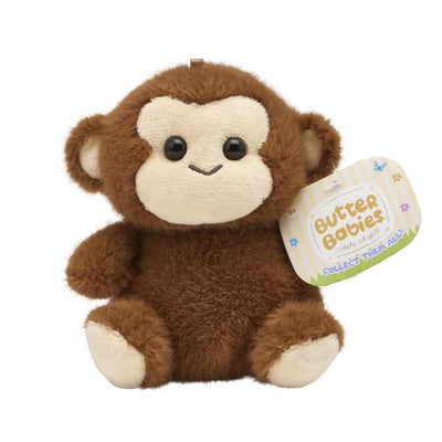 Buttercups Monkey Plush Toy 4.5 inch – Small Stuffed Animal for Kids, Soft Brown Monkey, Mini Plush Gift