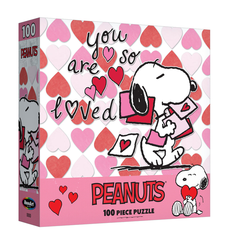 RoseArt - Peanuts San Valentín - Eres tan amado - Rompecabezas de 100 piezas