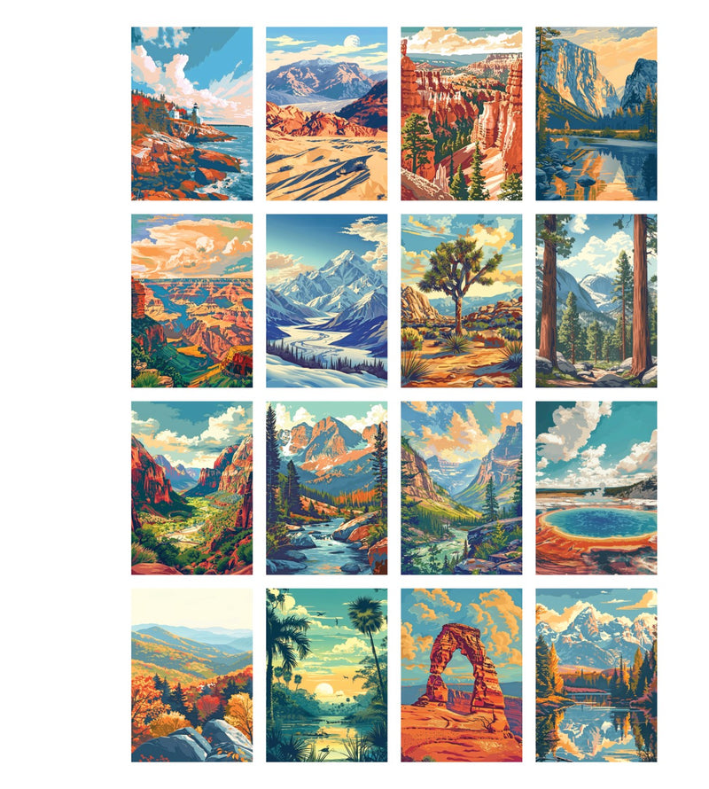 RoseArt-National Parks 16 x 100-Piece Jigsaw Puzzle Gift Set