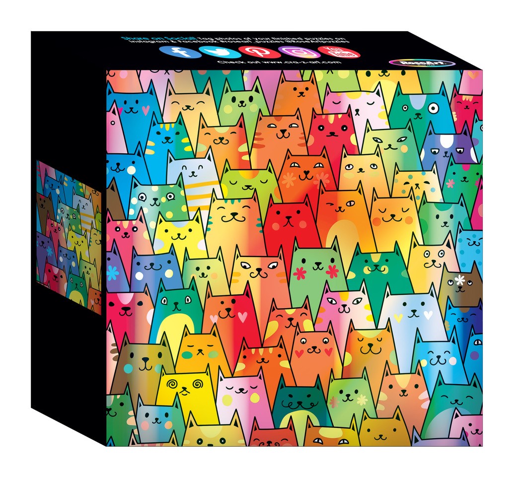 RoseArt - Rose - Cute Colorful Cats - 1000 Piece Jigsaw Puzzle