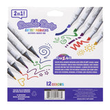 Cra-Z-Art Double Duty 12-Count Dual-Tip Alcohol Markers, Brush & Chisel Tips