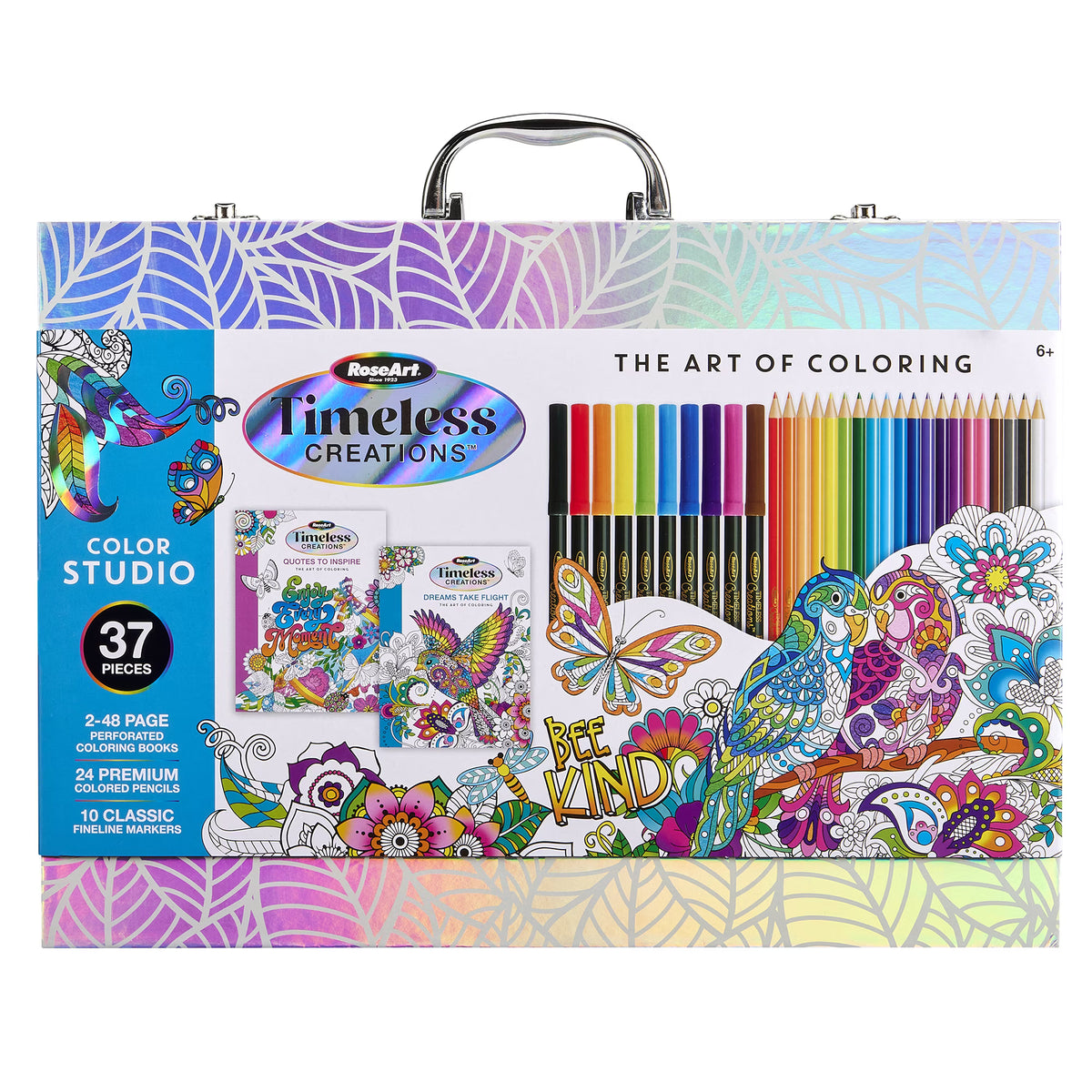 Timeless Creations Coloring Case, 37 Piece Set, Coloring Books