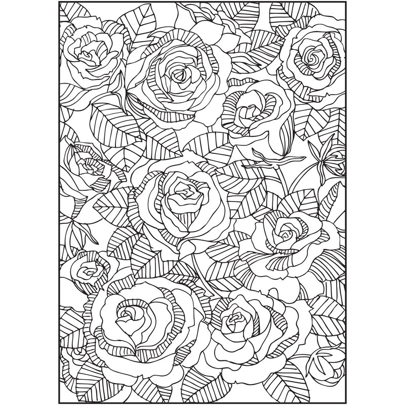 Cra-Z-Art Timeless Creations Fabulous Florals Adult Coloring Book, 64 Floral Designs