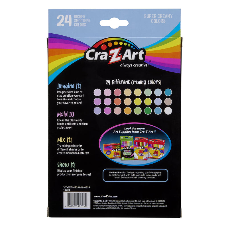 Cra-Z-Art Creamy Pastel Modeling Clay for Kids, 24 Colors, Ages 3+
