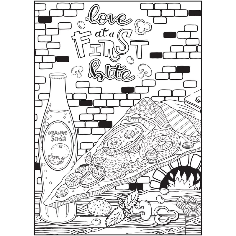 Cra-Z-Art Timeless Creations Sweet & Savory Food Adult Coloring Book, 64 Designs
