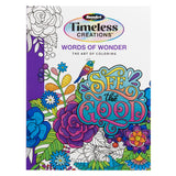 Cra-Z-Art Timeless Creations Words of Wonder Inspirational Adult Coloring Book, 64 Designs