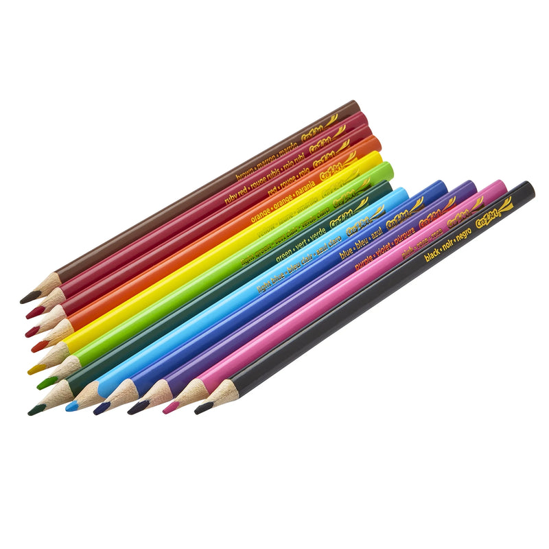 Cra-Z-Art Triangular Colored Pencils, 12 Vibrant Colors, Pre-Sharpened, Ages 3+
